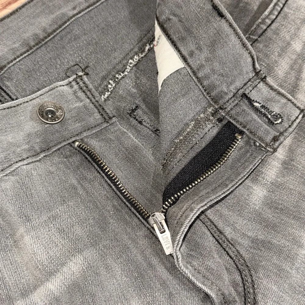 Y2K Levi 514 Pants Mens 36x30 Gray Fade Jeans Denim Flap Pockets Slim Straight